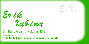 erik kubina business card